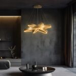 kelvo® VENOM 61190-DECO Μοντέρνο Κρεμαστό Φωτιστικό Οροφής LED 120W 14158lm 120° AC 220-240V IP20 Ρυθμιζόμενο Λευκό CCT με Χειριστήριο από 2700K έως 6000K Dimmable - Lumileds SMD Chip - Χρυσό Βούρτσας - Μ80 x Π80 x Υ60cm - 3 Χρόνια Εγγύηση