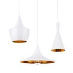 GLOBOSTAR® SHANGHAI 01026 Μοντέρνο Κρεμαστό Φωτιστικό Οροφής με Ντουί 3 x E27 AC 220-240V IP20 - Λευκό & Χρυσό - Μ79.5 x Π79.5 x Υ38cm - Σετ 3 Τεμαχίων - Image 2