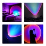 GloboStar® 00817 Μοντέρνο Minimal Επιδαπέδιο Φωτιστικό Μεταλλικό Μονόφωτο LED 12W DC 5V με Projector LENS Ειδικού Εφέ & Καλώδιο Τροφοδοσίας USB Rotation Head 180° RAINBOW BLUE - Image 11