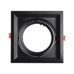 GLOBOSTAR® VITA 77853 Χωνευτή Κινούμενη Βάση για Σποτ AR111 για Ντουί GU10/GU5.3 IP20 - Μαύρο Ματ - Μ18 x Π18 x Υ4.5cm / Q17.5 x 17.5cm - Image 2