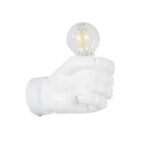 GLOBOSTAR® FIST 01137 Μοντέρνο Φωτιστικό Τοίχου - Απλίκα με Ντουί 1 x E27 AC 220-240V IP20 - Λευκό - Μ15 x Π10 x Υ10cm - Image 2