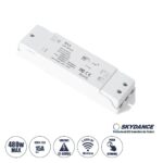 GLOBOSTAR® SKYDANCE-V1-L 71568 DC RF 2.4Ghz & Push Dimmer / Controller με 1 x 15A 480W Κανάλι DC 12-48V 15A 480W Max IP20 - RF 2.4Ghz & Push Dimming - Μ17.5 x Π4.5 x Υ2.5cm - 5 Χρόνια Εγγύηση