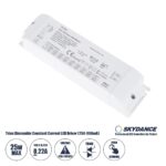 GLOBOSTAR® SKYDANCE-TE-25A 73134 DC Triac & Push Dimmer CC Τροφοδοτικό/Μετασχηματιστής SELV με 1 x 250-900mA 25W Κανάλι AC 220-240V σε DC 10-52V 900mA 25W Max IP20 - Triac & Push Dimming - Μ17.5 x Π4.4 x Υ3cm - 5 Χρόνια Εγγύηση