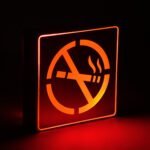 GloboStar® SENSATI 75652 Φωτιστικό Τοίχου Ένδειξης NO SMOKING LED 1W AC 220-240V IP20 - Σώμα Αλουμινίου - Μ11 x Π11 x Υ3cm - Κόκκινο - Image 5