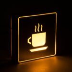 GloboStar® SENSATI 75661 Φωτιστικό Τοίχου Ένδειξης HOT COFFEE LED 1W AC 220-240V IP20 - Σώμα Αλουμινίου - Μ11 x Π11 x Υ3cm - Πορτοκαλί - Image 5