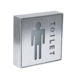 GloboStar® SENSATI 75654 Φωτιστικό Τοίχου Ένδειξης TOILET MAN LED 1W AC 220-240V IP20 - Σώμα Αλουμινίου - Μ11 x Π11 x Υ3cm - Μπλε - Image 2