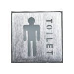 GloboStar® SENSATI 75654 Φωτιστικό Τοίχου Ένδειξης TOILET MAN LED 1W AC 220-240V IP20 - Σώμα Αλουμινίου - Μ11 x Π11 x Υ3cm - Μπλε - Image 3