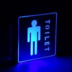 GloboStar® SENSATI 75654 Φωτιστικό Τοίχου Ένδειξης TOILET MAN LED 1W AC 220-240V IP20 - Σώμα Αλουμινίου - Μ11 x Π11 x Υ3cm - Μπλε - Image 5