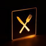 GloboStar® SENSATI 75660 Φωτιστικό Τοίχου Ένδειξης RESTAURANT FORK & KNIFE LED 1W AC 220-240V IP20 - Σώμα Αλουμινίου - Μ11 x Π11 x Υ3cm - Πορτοκαλί - Image 5