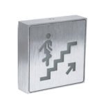 GLOBOSTAR® SENSATI 75659 Διακοσμητικό Φωτιστικό Τοίχου Ένδειξης / Σήμανσης "STAIRS UP ARROW" LED 1W 40lm 90° AC 220-240V IP20 Πράσινο - Νίκελ Βούρτσας - Μ11 x Π11 x Υ3cm - 2 Χρόνια Εγγύηση - Image 2