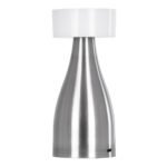 GloboStar® DOLLY 76468 Επαναφορτιζόμενο Επιτραπέζιο Φωτιστικό Πορτατίφ LED 1.5W 105lm 120° DC 5V IP44 CCT Ultra Θερμό 1500K - Φυσικό Λευκό 4500K - Ψυχρό Λευκό 6000K Dimmable Ασημί & Λευκό Πλαστικό - Μ9 x Π9 x Υ21cm - 2 Χρόνια Εγγύηση - Image 3