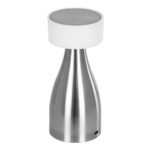 GloboStar® DOLLY 76468 Επαναφορτιζόμενο Επιτραπέζιο Φωτιστικό Πορτατίφ LED 1.5W 105lm 120° DC 5V IP44 CCT Ultra Θερμό 1500K - Φυσικό Λευκό 4500K - Ψυχρό Λευκό 6000K Dimmable Ασημί & Λευκό Πλαστικό - Μ9 x Π9 x Υ21cm - 2 Χρόνια Εγγύηση - Image 4