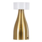 GloboStar® DOLLY 76470 Επαναφορτιζόμενο Επιτραπέζιο Φωτιστικό Πορτατίφ LED 1.5W 105lm 120° DC 5V IP44 CCT Ultra Θερμό 1500K - Φυσικό Λευκό 4500K - Ψυχρό Λευκό 6000K Dimmable Χρυσό & Λευκό Πλαστικό - Μ9 x Π9 x Υ21cm - 2 Χρόνια Εγγύηση - Image 3