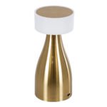 GloboStar® DOLLY 76470 Επαναφορτιζόμενο Επιτραπέζιο Φωτιστικό Πορτατίφ LED 1.5W 105lm 120° DC 5V IP44 CCT Ultra Θερμό 1500K - Φυσικό Λευκό 4500K - Ψυχρό Λευκό 6000K Dimmable Χρυσό & Λευκό Πλαστικό - Μ9 x Π9 x Υ21cm - 2 Χρόνια Εγγύηση - Image 4