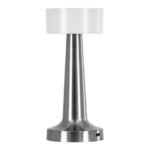 GloboStar® NANNA 76473 Επαναφορτιζόμενο Επιτραπέζιο Φωτιστικό Πορτατίφ LED 1.5W 105lm 120° DC 5V IP44 CCT Ultra Θερμό 1500K - Φυσικό Λευκό 4500K - Ψυχρό Λευκό 6000K Dimmable Ασημί & Λευκό Πλαστικό - Μ9 x Π9 x Υ21cm - 2 Χρόνια Εγγύηση - Image 3