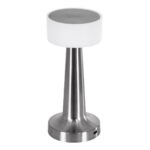 GloboStar® NANNA 76473 Επαναφορτιζόμενο Επιτραπέζιο Φωτιστικό Πορτατίφ LED 1.5W 105lm 120° DC 5V IP44 CCT Ultra Θερμό 1500K - Φυσικό Λευκό 4500K - Ψυχρό Λευκό 6000K Dimmable Ασημί & Λευκό Πλαστικό - Μ9 x Π9 x Υ21cm - 2 Χρόνια Εγγύηση - Image 4