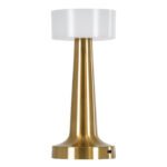 GloboStar® NANNA 76475 Επαναφορτιζόμενο Επιτραπέζιο Φωτιστικό Πορτατίφ LED 1.5W 105lm 120° DC 5V IP44 CCT Ultra Θερμό 1500K - Φυσικό Λευκό 4500K - Ψυχρό Λευκό 6000K Dimmable Χρυσό & Λευκό Πλαστικό - Μ9 x Π9 x Υ21cm - 2 Χρόνια Εγγύηση