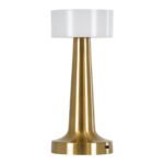 GloboStar® NANNA 76475 Επαναφορτιζόμενο Επιτραπέζιο Φωτιστικό Πορτατίφ LED 1.5W 105lm 120° DC 5V IP44 CCT Ultra Θερμό 1500K - Φυσικό Λευκό 4500K - Ψυχρό Λευκό 6000K Dimmable Χρυσό & Λευκό Πλαστικό - Μ9 x Π9 x Υ21cm - 2 Χρόνια Εγγύηση - Image 3
