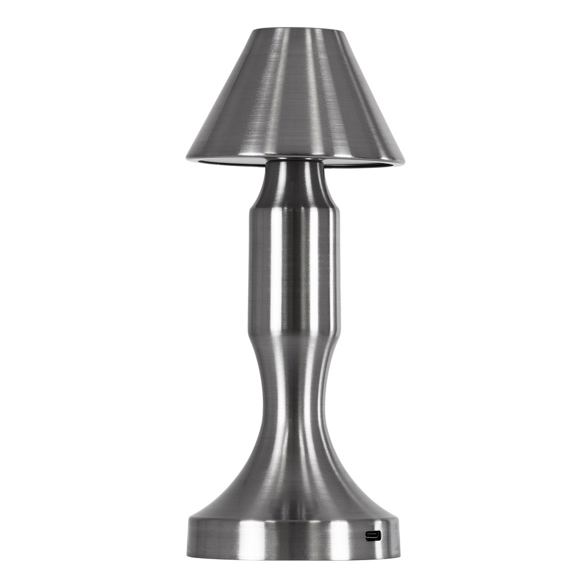 76478_0 GloboStar® LUNNA 76478 Επαναφορτιζόμενο Επιτραπέζιο Φωτιστικό Πορτατίφ LED 1.5W 105lm 120° DC 5V IP44 CCT Ultra Θερμό 1500K - Φυσικό Λευκό 4500K - Ψυχρό Λευκό 6000K Dimmable Ασημί Πλαστικό - Μ9 x Π9 x Υ23cm - 2 Χρόνια Εγγύηση - Image 1