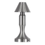 GloboStar® LUNNA 76478 Επαναφορτιζόμενο Επιτραπέζιο Φωτιστικό Πορτατίφ LED 1.5W 105lm 120° DC 5V IP44 CCT Ultra Θερμό 1500K - Φυσικό Λευκό 4500K - Ψυχρό Λευκό 6000K Dimmable Ασημί Πλαστικό - Μ9 x Π9 x Υ23cm - 2 Χρόνια Εγγύηση - Image 3