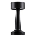 GloboStar® BELLA 76503 Επαναφορτιζόμενο Επιτραπέζιο Φωτιστικό Πορτατίφ LED 1.5W 105lm 120° DC 5V IP44 Θερμό Λευκό 2700K Dimmable Μαύρο Αλουμίνιο - Μ9 x Π9 x Υ21cm - 2 Xρόνια Εγγύηση