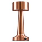 GloboStar® BELLA 76505 Επαναφορτιζόμενο Επιτραπέζιο Φωτιστικό Πορτατίφ LED 1.5W 105lm 120° DC 5V IP44 Θερμό Λευκό 2700K Dimmable Χάλκινο Αλουμίνιο - Μ9 x Π9 x Υ21cm - 2 Xρόνια Εγγύηση