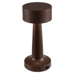 GloboStar® BELLA 76507 Επαναφορτιζόμενο Επιτραπέζιο Φωτιστικό Πορτατίφ LED 1.5W 105lm 120° DC 5V IP44 Θερμό Λευκό 2700K Dimmable Καφέ Αλουμίνιο - Μ9 x Π9 x Υ21cm - 2 Xρόνια Εγγύηση - Image 5