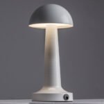 GloboStar® COCO 76508 Επαναφορτιζόμενο Επιτραπέζιο Φωτιστικό Πορτατίφ LED 1.5W 105lm 120° DC 5V IP44 Θερμό Λευκό 2700K Dimmable Λευκό Αλουμίνιο - Μ10 x Π10 x Υ22cm - 2 Xρόνια Εγγύηση - Image 3