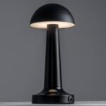 GloboStar® COCO 76509 Επαναφορτιζόμενο Επιτραπέζιο Φωτιστικό Πορτατίφ LED 1.5W 105lm 120° DC 5V IP44 Θερμό Λευκό 2700K Dimmable Μαύρο Αλουμίνιο - Μ10 x Π10 x Υ22cm - 2 Xρόνια Εγγύηση - Image 3