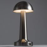 GloboStar® COCO 76510 Επαναφορτιζόμενο Επιτραπέζιο Φωτιστικό Πορτατίφ LED 1.5W 105lm 120° DC 5V IP44 Θερμό Λευκό 2700K Dimmable Ασημί Αλουμίνιο - Μ10 x Π10 x Υ22cm - 2 Xρόνια Εγγύηση - Image 3