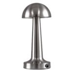 GloboStar® COCO 76510 Επαναφορτιζόμενο Επιτραπέζιο Φωτιστικό Πορτατίφ LED 1.5W 105lm 120° DC 5V IP44 Θερμό Λευκό 2700K Dimmable Ασημί Αλουμίνιο - Μ10 x Π10 x Υ22cm - 2 Xρόνια Εγγύηση - Image 4