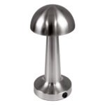 GloboStar® COCO 76510 Επαναφορτιζόμενο Επιτραπέζιο Φωτιστικό Πορτατίφ LED 1.5W 105lm 120° DC 5V IP44 Θερμό Λευκό 2700K Dimmable Ασημί Αλουμίνιο - Μ10 x Π10 x Υ22cm - 2 Xρόνια Εγγύηση - Image 5