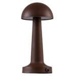GloboStar® COCO 76513 Επαναφορτιζόμενο Επιτραπέζιο Φωτιστικό Πορτατίφ LED 1.5W 105lm 120° DC 5V IP44 Θερμό Λευκό 2700K Dimmable Καφέ Αλουμίνιο - Μ10 x Π10 x Υ22cm - 2 Xρόνια Εγγύηση