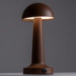 GloboStar® COCO 76513 Επαναφορτιζόμενο Επιτραπέζιο Φωτιστικό Πορτατίφ LED 1.5W 105lm 120° DC 5V IP44 Θερμό Λευκό 2700K Dimmable Καφέ Αλουμίνιο - Μ10 x Π10 x Υ22cm - 2 Xρόνια Εγγύηση - Image 3