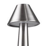 GloboStar® MOLLY 76516 Επαναφορτιζόμενο Επιτραπέζιο Φωτιστικό Πορτατίφ LED 1.5W 105lm 120° DC 5V IP44 Θερμό Λευκό 2700K Dimmable Ασημί Αλουμίνιο - Μ10 x Π10 x Υ23cm - 2 Xρόνια Εγγύηση - Image 8