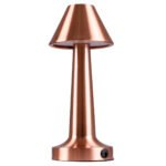 GloboStar® MOLLY 76517 Επαναφορτιζόμενο Επιτραπέζιο Φωτιστικό Πορτατίφ LED 1.5W 105lm 120° DC 5V IP44 Θερμό Λευκό 2700K Dimmable Χάλκινο Αλουμίνιο - Μ10 x Π10 x Υ23cm - 2 Xρόνια Εγγύηση