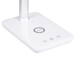 GLOBOSTAR® ONO 76532 Μοντέρνο Επιτραπέζιο Φωτιστικό Γραφείου με Ασύρματη Φόρτιση 10W 2A LED 3.5W 350lm 90° DC 5V με USB-C IP20 Ρυθμιζόμενο Λευκό CCT με Αφή 2700K/4500K/6000K Dimmable - Sanan SMD Chip - Λευκό - Μ18 x Π12 x Υ36cm - 2 Χρόνια Εγγύηση - Image 6