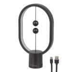 GloboStar® 76544 Επιτραπέζιο Φωτιστικό Πορτατίφ LED 15W 1500lm 360° DC 5V IP20 Θερμό Λευκό 2700K Μαύρο & Λευκό Πλαστικό - Μ14 x Π5.5 x Υ24.8cm - 2 Xρόνια Εγγύηση