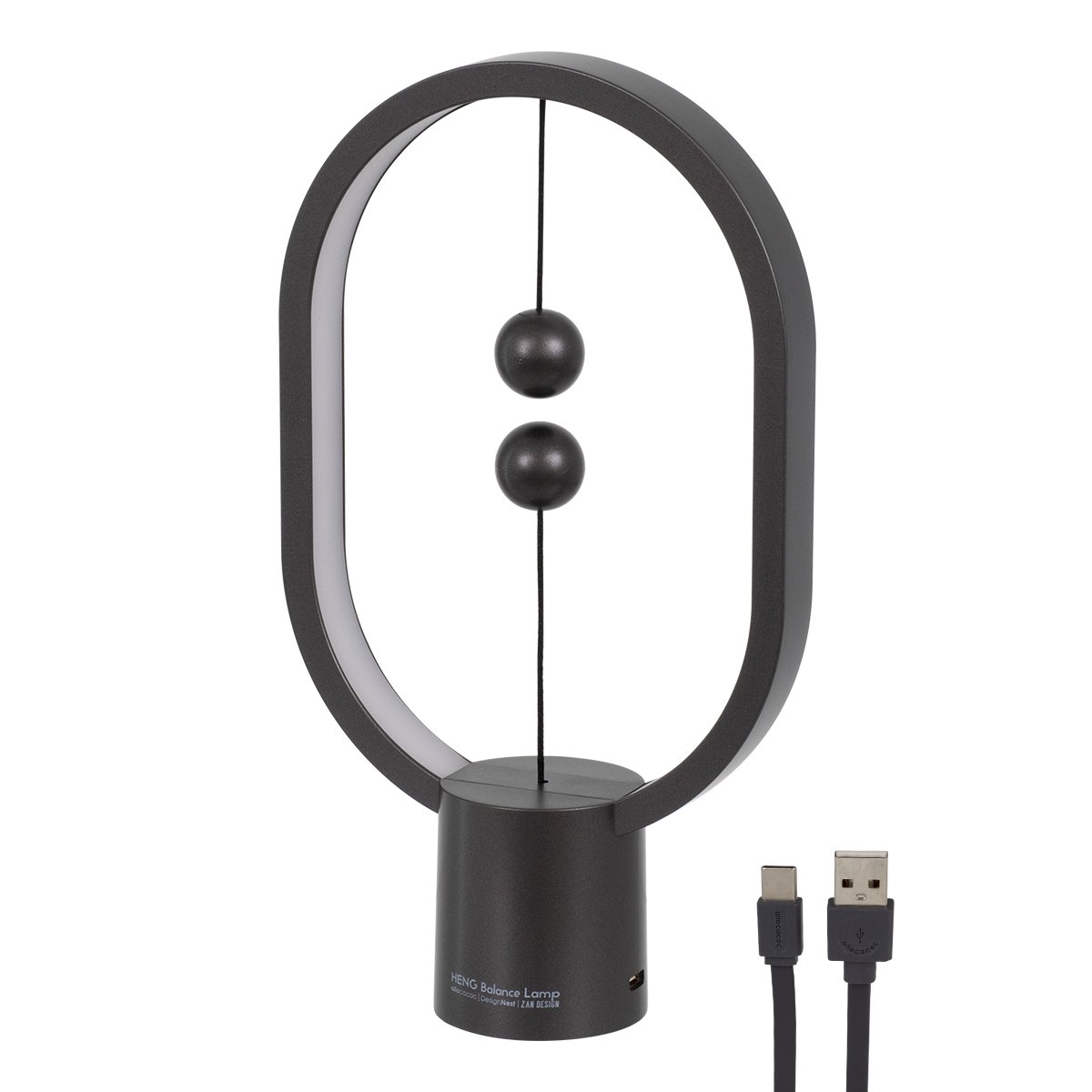 76544_0 GloboStar® 76544 Επιτραπέζιο Φωτιστικό Πορτατίφ LED 15W 1500lm 360° DC 5V IP20 Θερμό Λευκό 2700K Μαύρο & Λευκό Πλαστικό - Μ14 x Π5.5 x Υ24.8cm - 2 Xρόνια Εγγύηση - Image 1