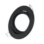 GLOBOSTAR® DELTA 77815 Χωνευτή Κινούμενη Βάση για Σποτ MR16 με Ντουί GU10/GU5.3 IP20 - Μαύρο Ματ - Μ9.2 x Π9.2 x Υ2.8cm / Q7.6cm