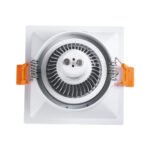 GLOBOSTAR® ALPHA 77832 Χωνευτή Κινούμενη Βάση για Σποτ MR16 με Ντουί GU10/GU5.3 IP20 - Λευκό - Μ9 x Π9 x Υ4.5cm / Q8.3cm - Image 6