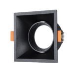 GLOBOSTAR® ALPHA 77833 Χωνευτή Κινούμενη Βάση για Σποτ MR16 με Ντουί GU10/GU5.3 IP20 - Μαύρο Ματ - Μ9 x Π9 x Υ4.5cm / Q8.3cm