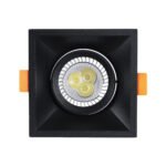 GLOBOSTAR® ALPHA 77833 Χωνευτή Κινούμενη Βάση για Σποτ MR16 με Ντουί GU10/GU5.3 IP20 - Μαύρο Ματ - Μ9 x Π9 x Υ4.5cm / Q8.3cm - Image 7