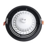 GLOBOSTAR® VITA 77851 Χωνευτή Κινούμενη Βάση για Σποτ AR111 για Ντουί GU10/GU5.3 IP20 - Μαύρο Ματ - Μ18 x Π18 x Υ4.5cm / Q16.5cm - Image 5