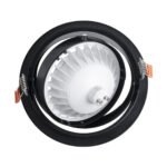 GLOBOSTAR® VITA 77851 Χωνευτή Κινούμενη Βάση για Σποτ AR111 για Ντουί GU10/GU5.3 IP20 - Μαύρο Ματ - Μ18 x Π18 x Υ4.5cm / Q16.5cm - Image 7