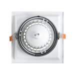 GLOBOSTAR® VITA 77852 Χωνευτή Κινούμενη Βάση για Σποτ AR111 για Ντουί GU10/GU5.3 IP20 - Λευκό - Μ18 x Π18 x Υ4.5cm / Q17.5 x 17.5cm - Image 5