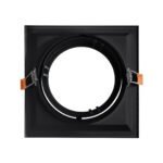 GLOBOSTAR® VITA 77853 Χωνευτή Κινούμενη Βάση για Σποτ AR111 για Ντουί GU10/GU5.3 IP20 - Μαύρο Ματ - Μ18 x Π18 x Υ4.5cm / Q17.5 x 17.5cm - Image 3