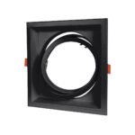 GLOBOSTAR® VITA 77853 Χωνευτή Κινούμενη Βάση για Σποτ AR111 για Ντουί GU10/GU5.3 IP20 - Μαύρο Ματ - Μ18 x Π18 x Υ4.5cm / Q17.5 x 17.5cm - Image 4