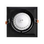 GLOBOSTAR® VITA 77853 Χωνευτή Κινούμενη Βάση για Σποτ AR111 για Ντουί GU10/GU5.3 IP20 - Μαύρο Ματ - Μ18 x Π18 x Υ4.5cm / Q17.5 x 17.5cm - Image 5