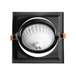 GLOBOSTAR® VITA 77853 Χωνευτή Κινούμενη Βάση για Σποτ AR111 για Ντουί GU10/GU5.3 IP20 - Μαύρο Ματ - Μ18 x Π18 x Υ4.5cm / Q17.5 x 17.5cm - Image 7